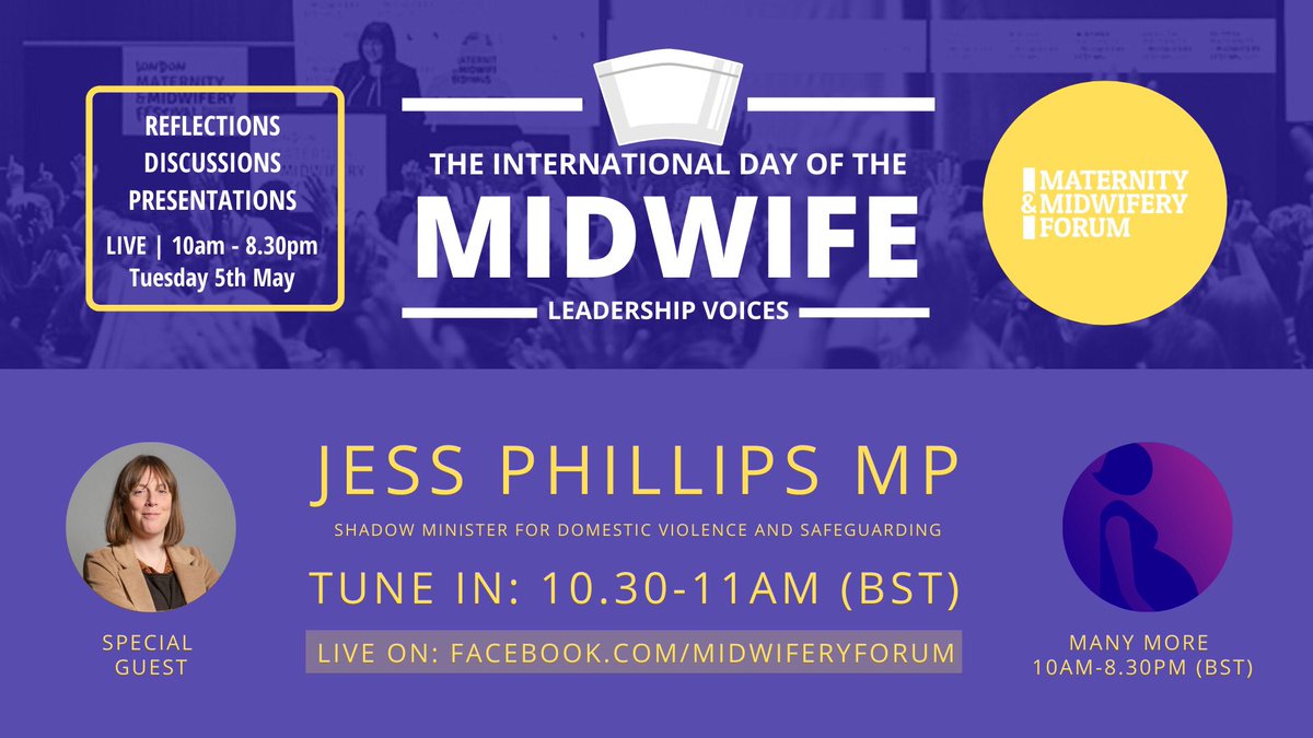 MidwiferyForum's tweet photo. Next up @jessphillips – shadow minister for domestic violence and safeguarding – on the @MidwiferyForum’s #IDM2020 day of progamming
TUNE IN NOW ON FACEBOOK:
https://t.co/7LXlWx2CeC
#midwifery #midwife #studentmidwife #midwives #MidwiferyForum #MATFLIX #all4maternity https://t.co/DX39c1wex7