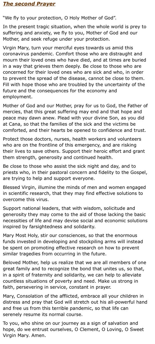 redeptsjs's tweet image. We hope our families and friends will join us and say a decade of the Rosary at 12 noon each day during May. We will focus on one mystery each week.  Pope Francis has provided two prayers to Our Lady that you can recite at the end of the Rosary and these can be found below.