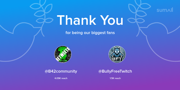 Krispyrose1's tweet photo. Our biggest fans this week: B42community, BullyFreeTwitch. Thank you! via https://t.co/xQJqvTA3tm https://t.co/tYbkqiqWOi