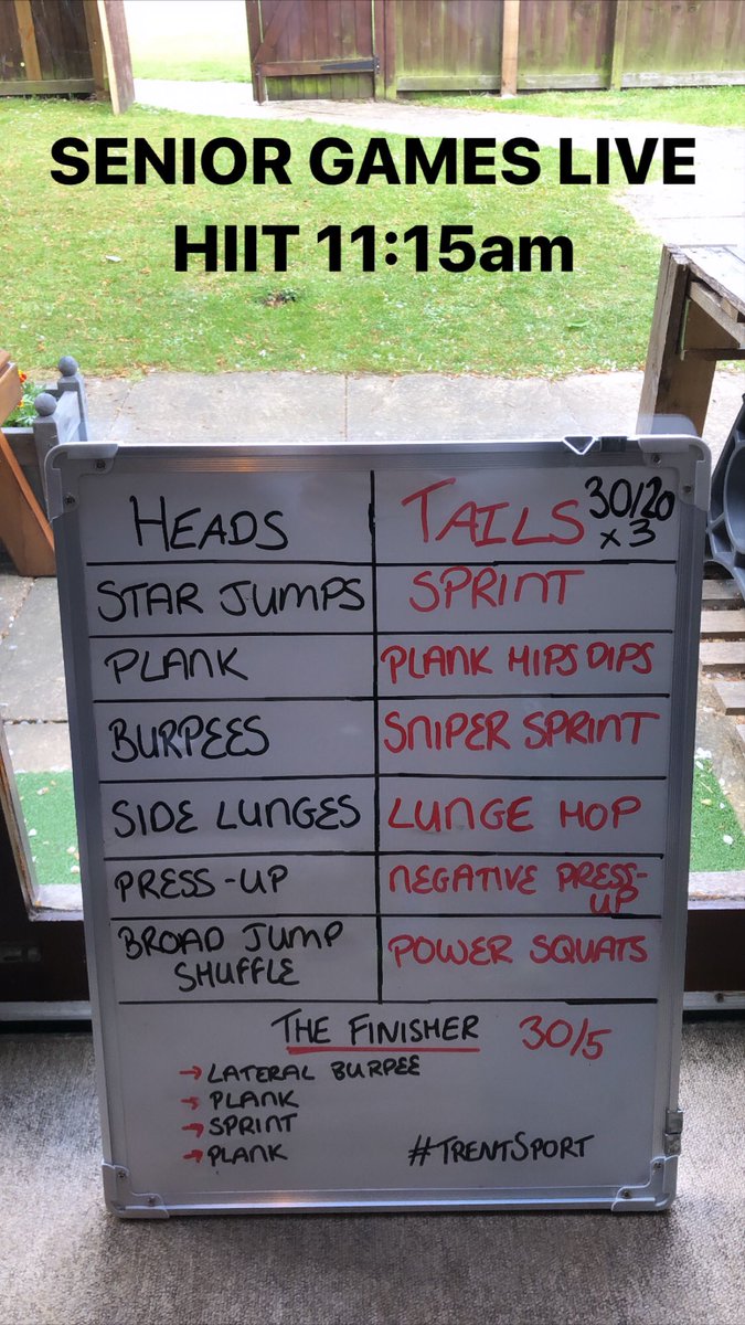 Who is joining Miss Charsley and special guests @ 11:15am for Senior Games LIVE HIIT session? #gofurther #headsortails