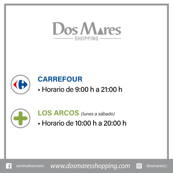 centrodosmares's tweet photo. 04/05/2020.
A continuación informamos de los locales abiertos en Dos Mares Shopping 🛒🛍.

Comprometidos con todos por todos, Juntos venceremos. https://t.co/4SIZqpTvSB
