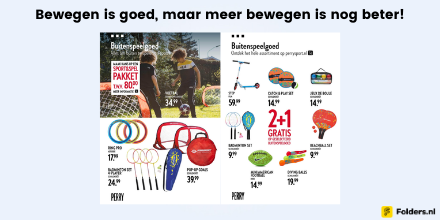 foldersnl's tweet photo. Lekker buiten spelen in de meivakantie! In de Perry Sport folder vind je alle soorten buitenspeelgoed waar de kids zich deze dagen mee kunnen vermaken. Bekijk de folder hier: https://t.co/sgs5lQZ74I
#aanbiedingen #foldertips #bewegen #sporten #buitenspelen #Perrysport https://t.co/AMXgVue94F