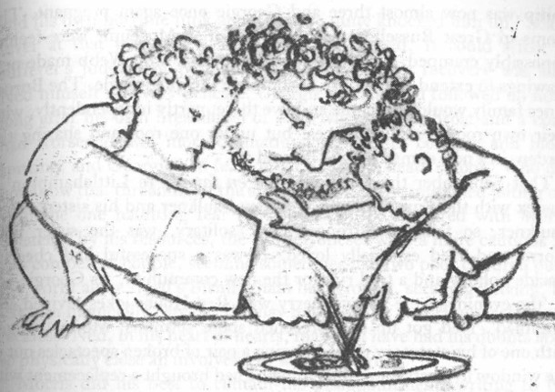 PreRaphSoc's tweet photo. An affectionate sketch of William Morris with his 2 daughters Jenny (born 1861) and May (born 1862) at Red House, created by Edward Burne-Jones, for this week's #TopsyTuesday https://t.co/aN06upDUPm
