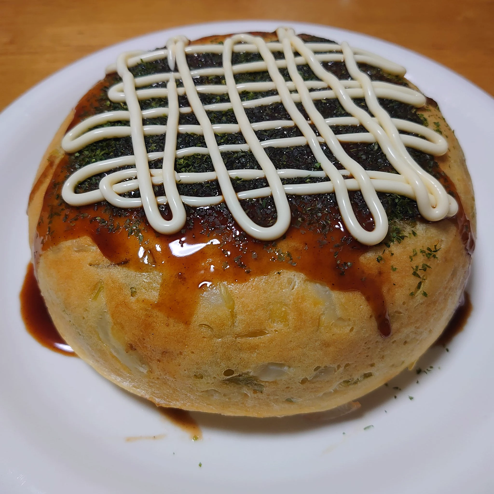でっかいチーズinお好み焼き？炊飯器の釜にボンして完成だ！