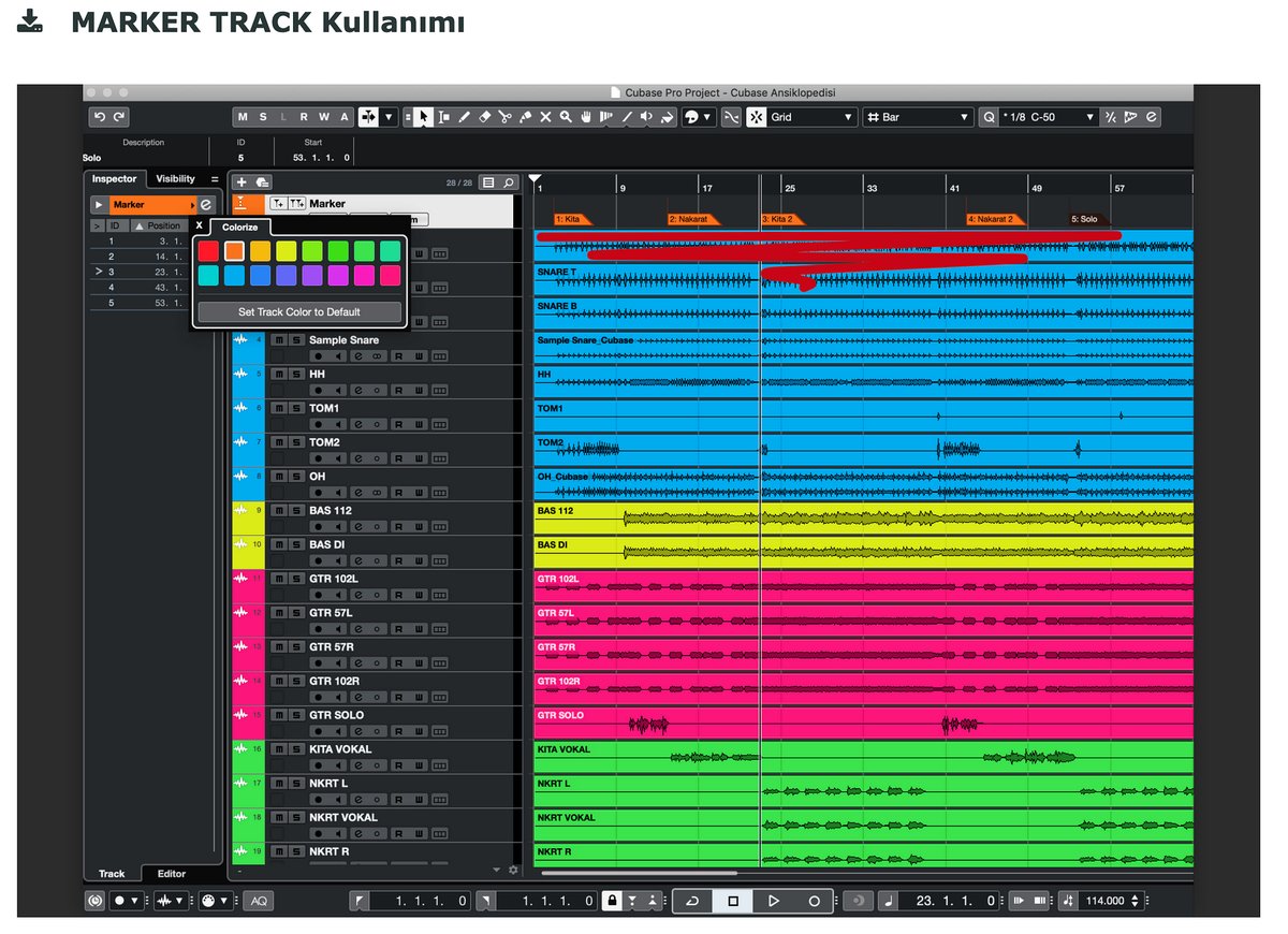 borauslusoy's tweet photo. Marker Track kullanımı adlı yeni ders Cubase Ansiklopedisi'nde yayına girdi. Kayıtlı olan kişiler erişebilir: https://t.co/IeuHqlyUw9 #cubasedersleri #cubaseegitimi #cubase #muzikproduksiyonu #muzikproduksiyondersleri #miksegitimi #miksaj https://t.co/JVtPZpgTuX