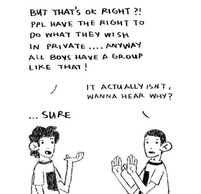 RantingDosa's tweet photo. A comic series that perfectly explains the #boyslockeroom issue.
Read.
Circulate.
Educate.
Unlearn. https://t.co/DZBE8BPCXk