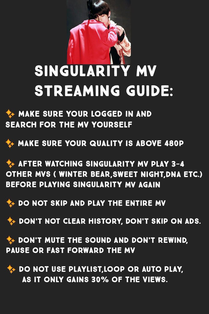 UNIVERSE1230's tweet photo. ๐นDAY 5 of SINGULARITY MV STREAMING PARTY
STARTS NOW!๐น
-Follow the streaming guide
-Tweet ur streaming screenshots using the tag #StreamSingularityMV and @bts_twt
Letโs go for 136M views for today!
Shall we?
#V #BTSV #๋ท #๋ฐฉํ์๋
๋จ๋ท #KimTaehyung #Taehyung #ํํ #๊นํํ https://t.co/k95ei0fQ81