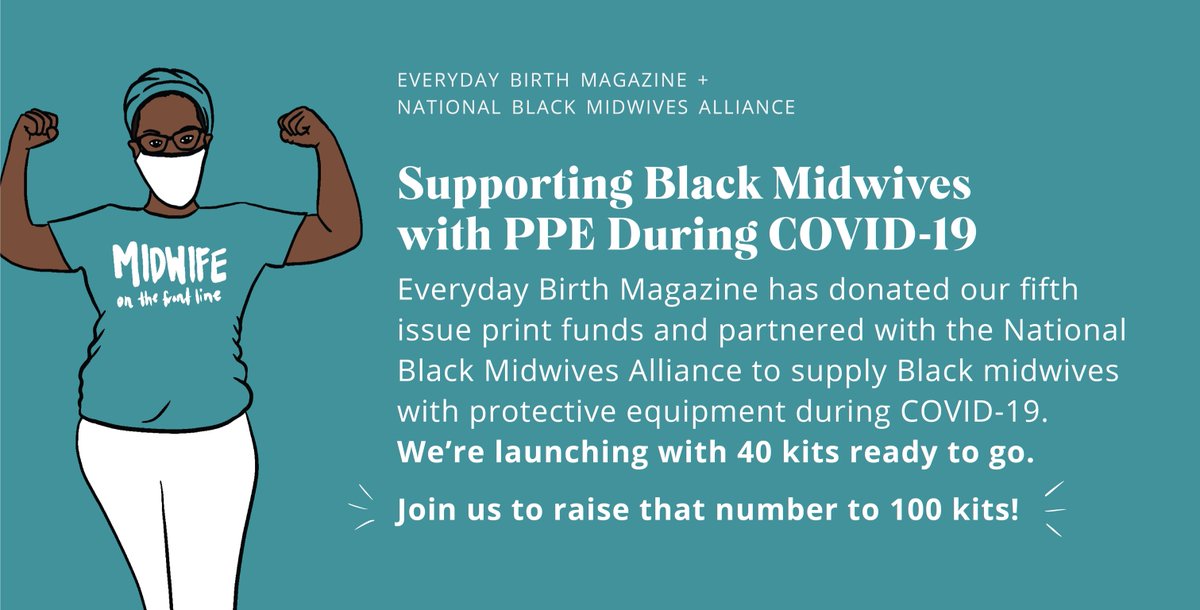 Happy International Day of the Midwife! 
This year for International Day of the Midwife 2020, NBMA is partnering with Everyday Birth Magazine to send PPE to Black midwives. More information at ow.ly/8v7M50zwR7s or ow.ly/Yo8g50zwR7t
#internationaldayofmidwife #nbma