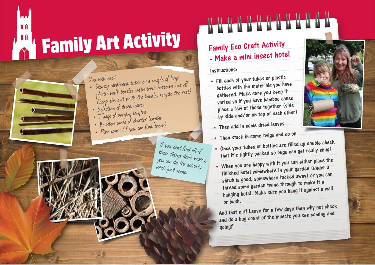 EngageGlosCath's tweet photo. For #ReuseTuesday π we're re-visiting a #FamilyLearning workshop we ran for @GlosCathedral's 2019 #engagement programme with @AdultEdGlos - Build a mini insect hotel! Perfect to do at home. Look out π for more #FamilyArt resources coming soon..π #sustainable #lockdownlearning https://t.co/Isx1EQrd7w