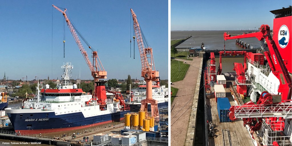 bmftr_bund's tweet photo. Drei der 🇩🇪 #Forschungsschiffe liegen in #Emden. #FSSONNE & #FSMERIAN werden bald für @MOSAiCArctic eingesetzt. Danach ist SONNE in Nordsee & Nordatlantik unterwegs. #FSMETEOR wird gewartet. Wegen d. #Corona Pandemie sind Fahrten neu ausgeschrieben: https://t.co/YkLekOPQJD https://t.co/MJsI6dgA2r