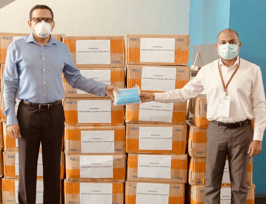 nazim7878's tweet photo. I am delighted to donate 60,000 face masks to Maldives, on behalf of Malaysian based Linbaq Holding’s founder, my good friend Mr. Datuk Wira Ling Kah Chok. 

Private sector help to goverments is vital in this unprecedented times due to #COVID19. We will get through this together. https://t.co/fsgivrTqHa