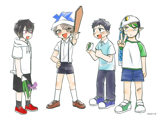 求められた気がしたのでアラサーをこどもの日仕様にしました #加画美 #絵かける #社築納品物 #お花畑青空大写生大会 
