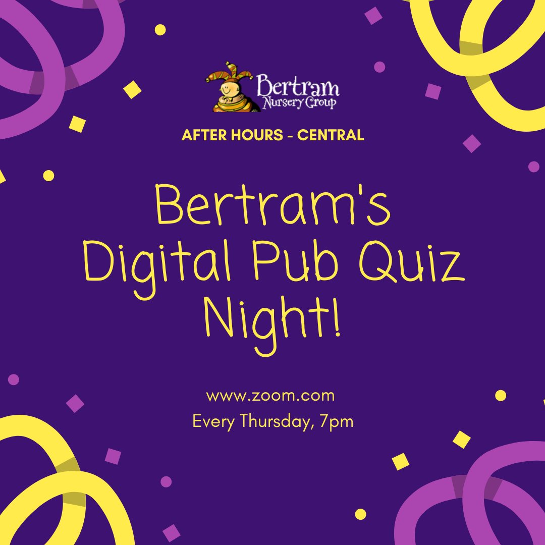ch_grange's tweet photo. REMINDER FOR OUR STAFF * Digital Quiz every Thursday at 7pm :)

This week will be hosted by our Head of Early Years, Ursula and Head of Health &amp; Safety, April!

Check your emails for the quiz link, or private message us on the Bertram FB and we can send it across. https://t.co/RNRNy4rRsw