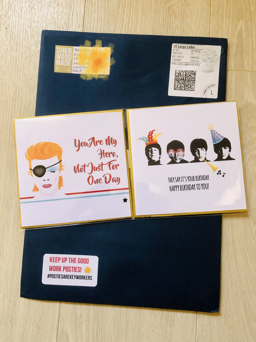 toniprice13's tweet photo. Lovely cards from @SherwoodMade but especially liked the appreciative message to @RoyalMail staff #postiesarekeyworkers https://t.co/KTM8TeHIxK