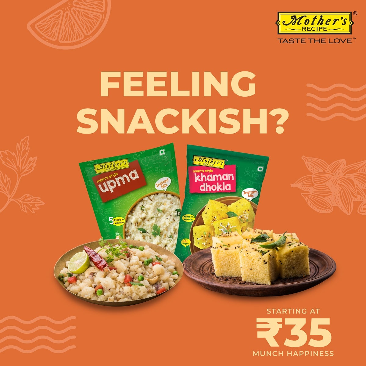 mothersrecipe's tweet photo. Make snack time fun and easy! You can now order your  Mother’s Recipe’s Instant mixes pack and get them delivered at your doorstep! 
#TasteTheLove #snack #upma #tasty #dhokla #instantmixes #hacks #easy #easycooking #ReadyToCook #foodie #instantcooking #easyrecipes #fun https://t.co/BmCCeBlwLO