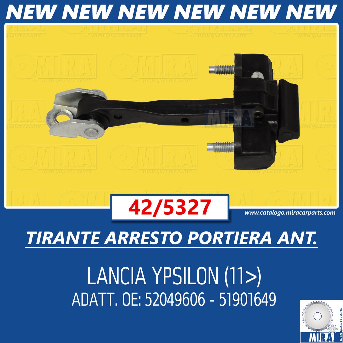 MiraCarParts's tweet photo. ❗️❗️ >> NOVITÀ << ❗️❗️
Disponibile TIRANTE ARRESTO PORTIERA ANTERIORE per LANCIA YPSILON (11>)
⚙️ Codice MI.R.A. 42/5327 ⚙️
#novità #miracarparts #automotive #ricambisti https://t.co/j10zj7EAMl