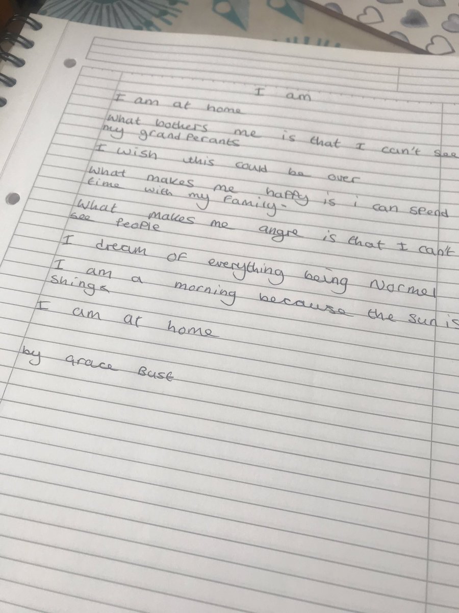 sallyellson's tweet photo. @Year5Lwoods Grace has created her ‘I am’ poem this morning ✍🏻 https://t.co/YYmI5oADHF