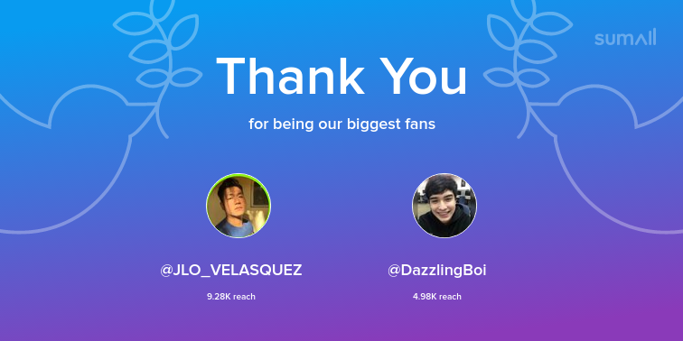 tenortwooooo's tweet photo. Our biggest fans this week: JLO_VELASQUEZ, DazzlingBoi. Thank you! via https://t.co/vxM1BTLD4P https://t.co/6vnVrI73Dl