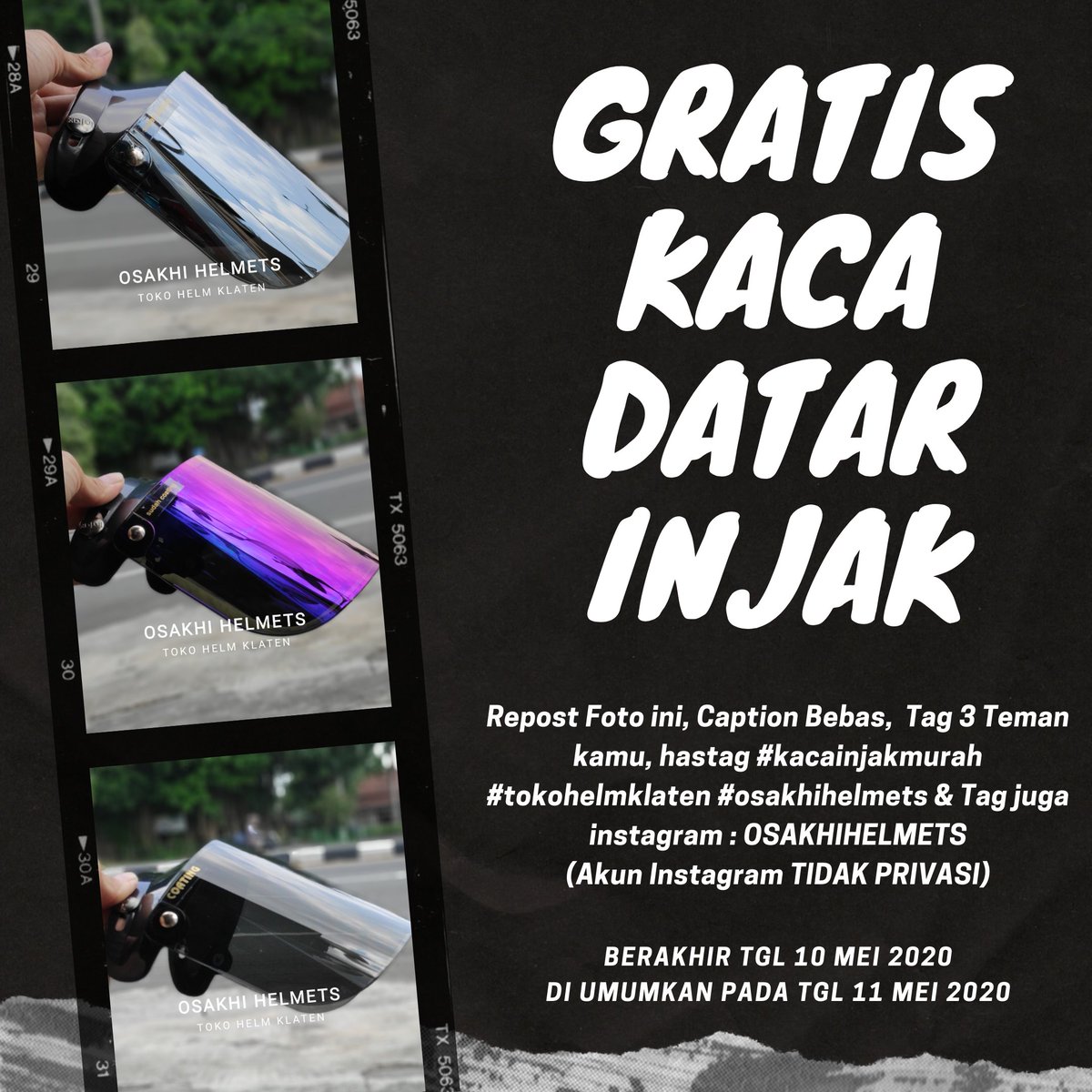OsakhiHelmet's tweet image. instagram.com/p/B_zR09eFW-T/… #kacainjakmurah #helmbogo #helmcargloss #tokohelmklaten #osakhihelmets