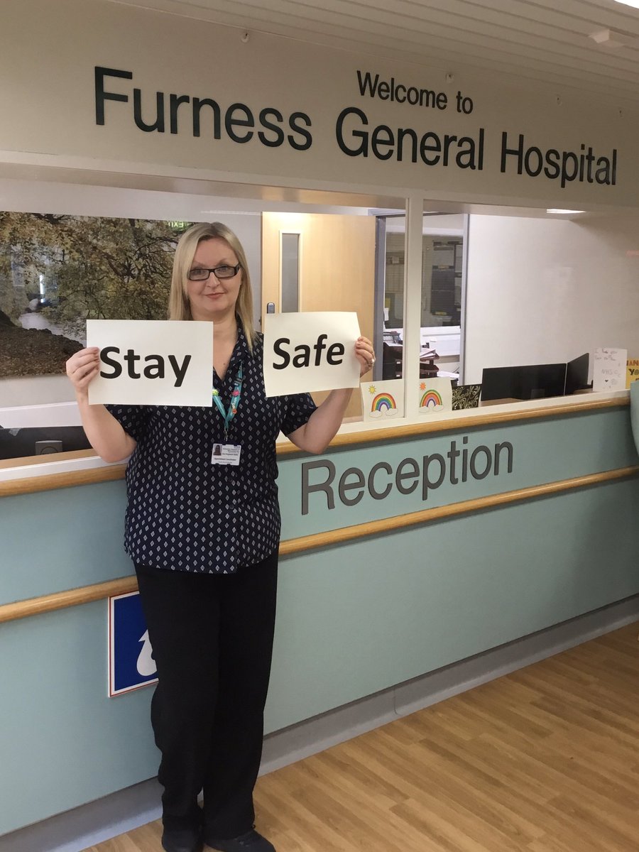 Zoe Fergusson-Batte who works on the main reception at FGH has a message for our community.  #staysafe  👍🌈👍🌈👍🌈 <a href="/UHMBT/">MorecambeBayNHSTrust</a>