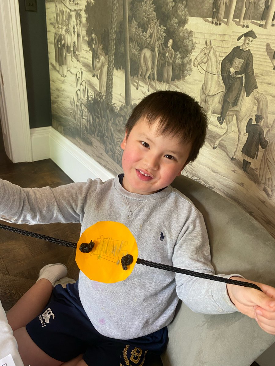 bcsbirmingham's tweet photo. Year 1's topic in Humanities this half term is Old Toys. Here are some of the children at home with their creations. They have enjoyed making thaumatropes using card and string! Well done! #Learningathome #BCSDistanceLearning https://t.co/ix1IHgOcqv