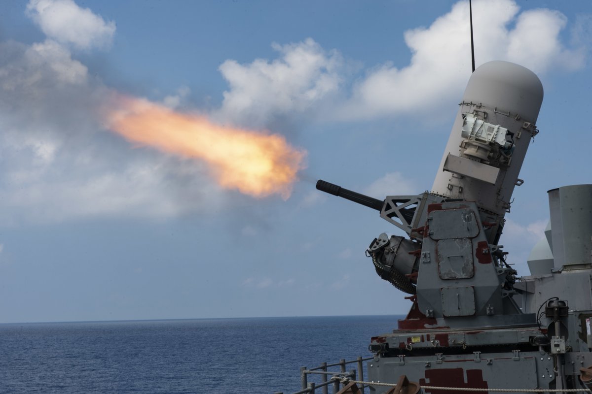 Mission Ready.

The guided-missile cruiser #USSVellaGulf fires a close-in weapons system during a live-fire exercise in the Arabian Sea.