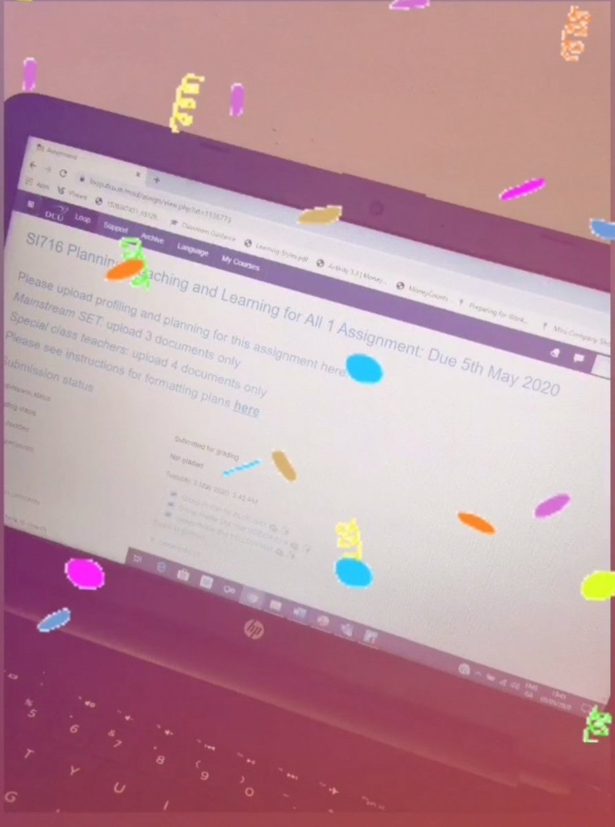 MuireannFoley's tweet photo. Another mildstone in my teaching career, my last assignment for #GDILS submitted. A tough but rewarding year.Thanks to the @dcu_incl_spe lectures for the guidance through these challenging times and enabling us to complete our studies online🎉 #DCU #GradDip #SpecialEducation #SET https://t.co/GRJO8hQGY4