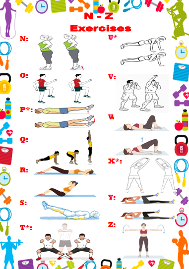 ActiveWeller's tweet photo. Alphabet Workout 🧑‍���🍎

Spell out your Name and Complete the Exercise your Letter Represents! 

Try your Family and Friends Name's too 💪

#StayAtHome #StayInWorkOut #homeexercise #homechallenge #exercise #stayfit #lockdownexercise #homeworkout #stayactive #PhysicalActivity #sport https://t.co/Ct4DGccBDw