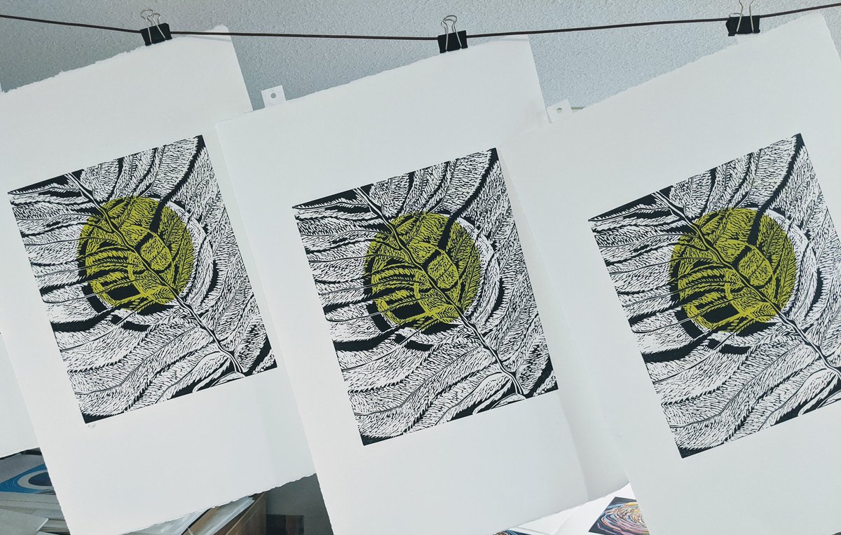 My print 'Vicissitude'was selected by The Center of Contemporary Printmaking as one of their Print Day in May winners! #printmaking #linocut #art