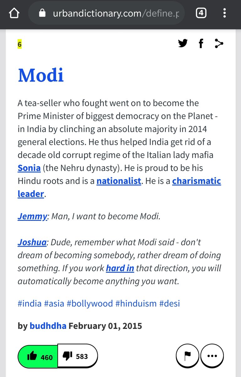 cheemschad's tweet photo. @TimesNow @NalinSKohli Please upvote this on urban dictionary. There are various false deifinitions , downvote others too. #pmrocks #modihaitohmumkinhai #AntoniaMaino #VadraParviarBahago #RSS_गद्दारों_का_दुश्मन_है #PulitzerPrize https://t.co/nVV1XNaCq1