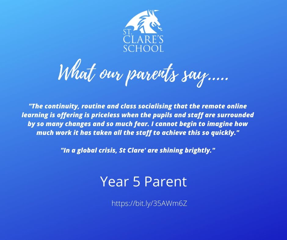 StClares_School's tweet photo. Thank you again for the kind messages that so many of you have sent in which are most welcome and encouraging for all our staff. Our Remote Learning Programme is available to view here https://t.co/ktojws0khG https://t.co/tgh0sTkEmF