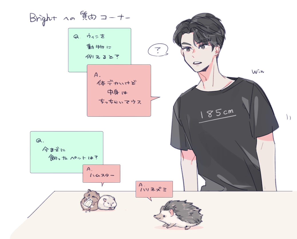 何も説明を受けられないまま小動物と並べられるWin 