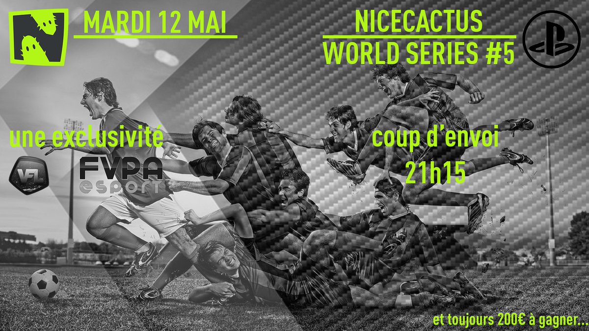 FVPAeSport's tweet photo. Sur #FVPAPS4 On sait le faire, et c'est pas fini...
édition #5 de la "WorldSeries" @nicecactusFR @Glory4GamersFR , avec nos partenaires de @TheVFL_ 
rendez-vous Mardi 12 Mai , 
Les pré inscriptions 🇫🇷 sont sur https://t.co/7vr81VMEco
c'est gratuit, mais soumis à conditions ;) https://t.co/fAKiyfF3v0
