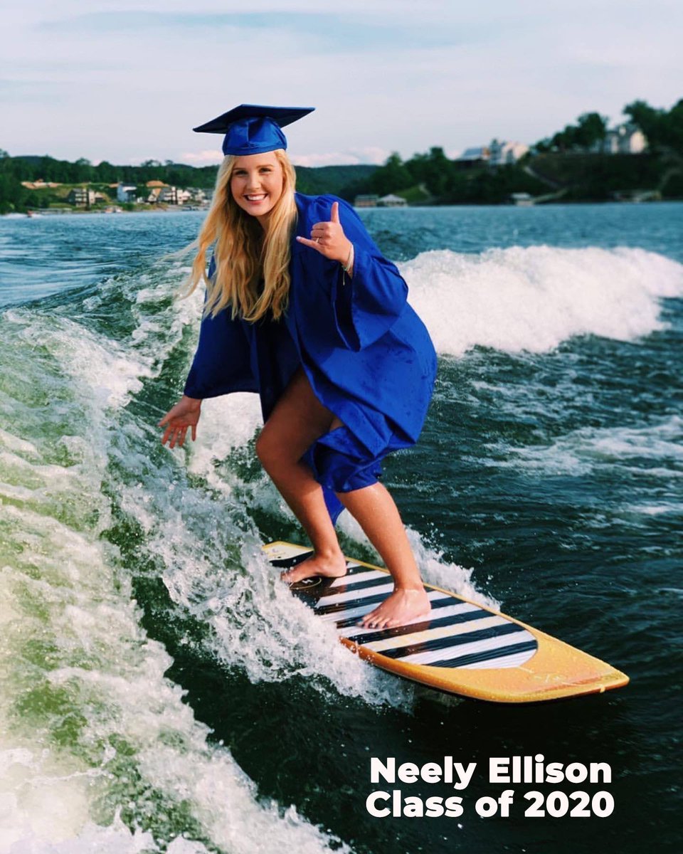cullmandaily's tweet photo. Cold Spring's Class of 2020 Neely Ellison can not only school you on the basketball court, but she can ride the wake in her Cap and Gown.

Voted most creative Class of 2020 picture thus far❗️ 

Send us your best or most creative graduation picture and let see if you can top Neely https://t.co/C7kIBENW1K