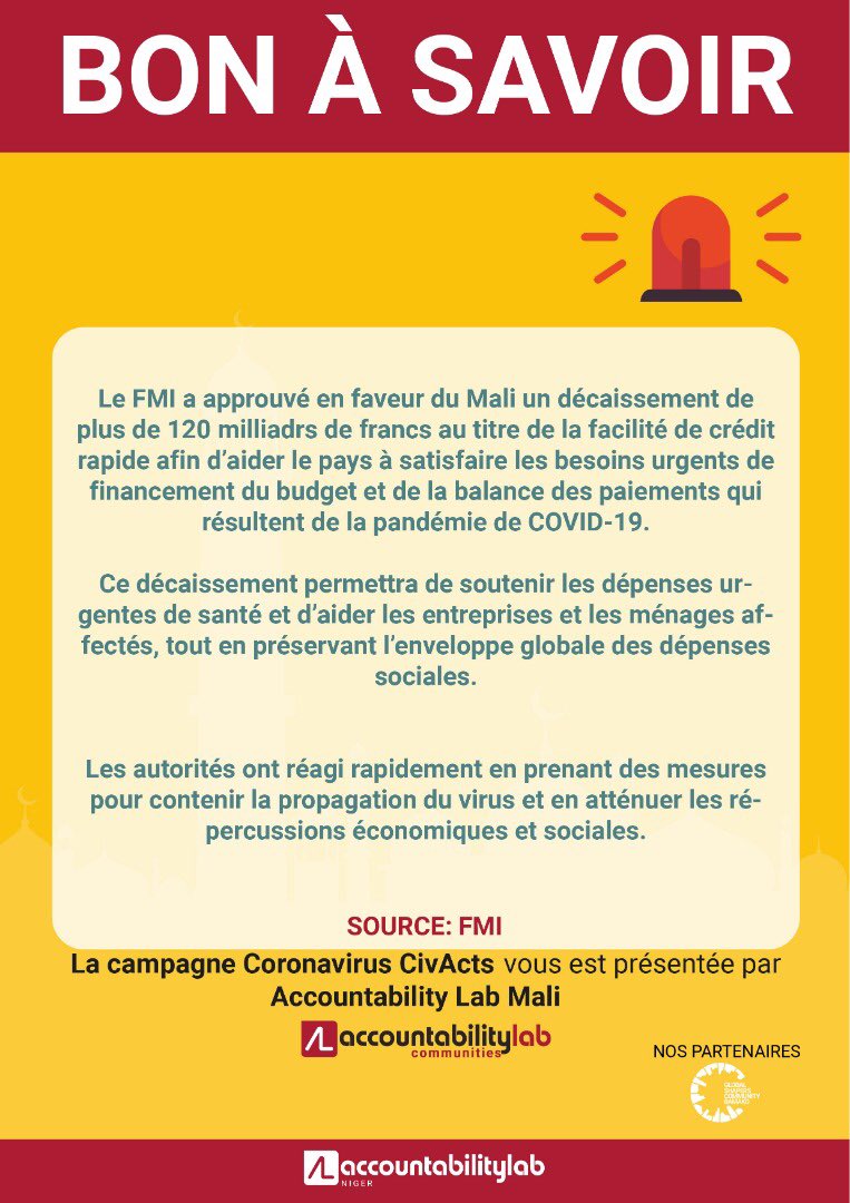 Kondoba's tweet photo. #Covid19Mali: 612 cas confirmés et plus de 800 millards de CFA mobilisés par le @GouvernementM @MichelSidibe @GouvMali nous devons continuer de #respecter les mesures barrières pour arrêter la propagation mais aussi exiger la transparence dans la gestion des fonds. https://t.co/p05qdoJ5q8