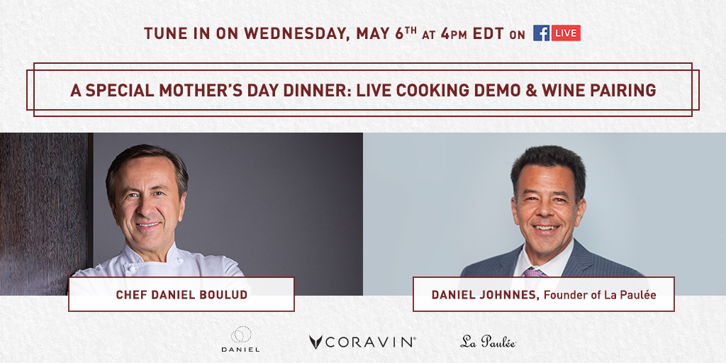 Mark your calendars, invite mom and learn more here: bit.ly/2L1rZ0b ❤️🌷 

#Coravin #LaPaulee #HandinHand #MothersDay