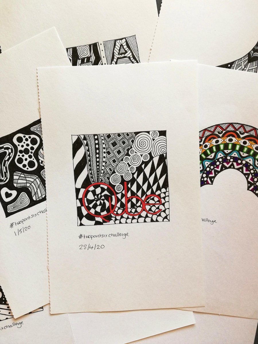 qubeoca's tweet photo. There's still lots going on in the Qube 2.6 Challenge that we haven't posted about yet!
Here's another- For one of her #twopointsixchallenges Charlotte has pledged to draw a zentangle doodle everyday.
To see the full list of challenges visit our website https://t.co/VwCyQPfKv2 https://t.co/N967SX06FF
