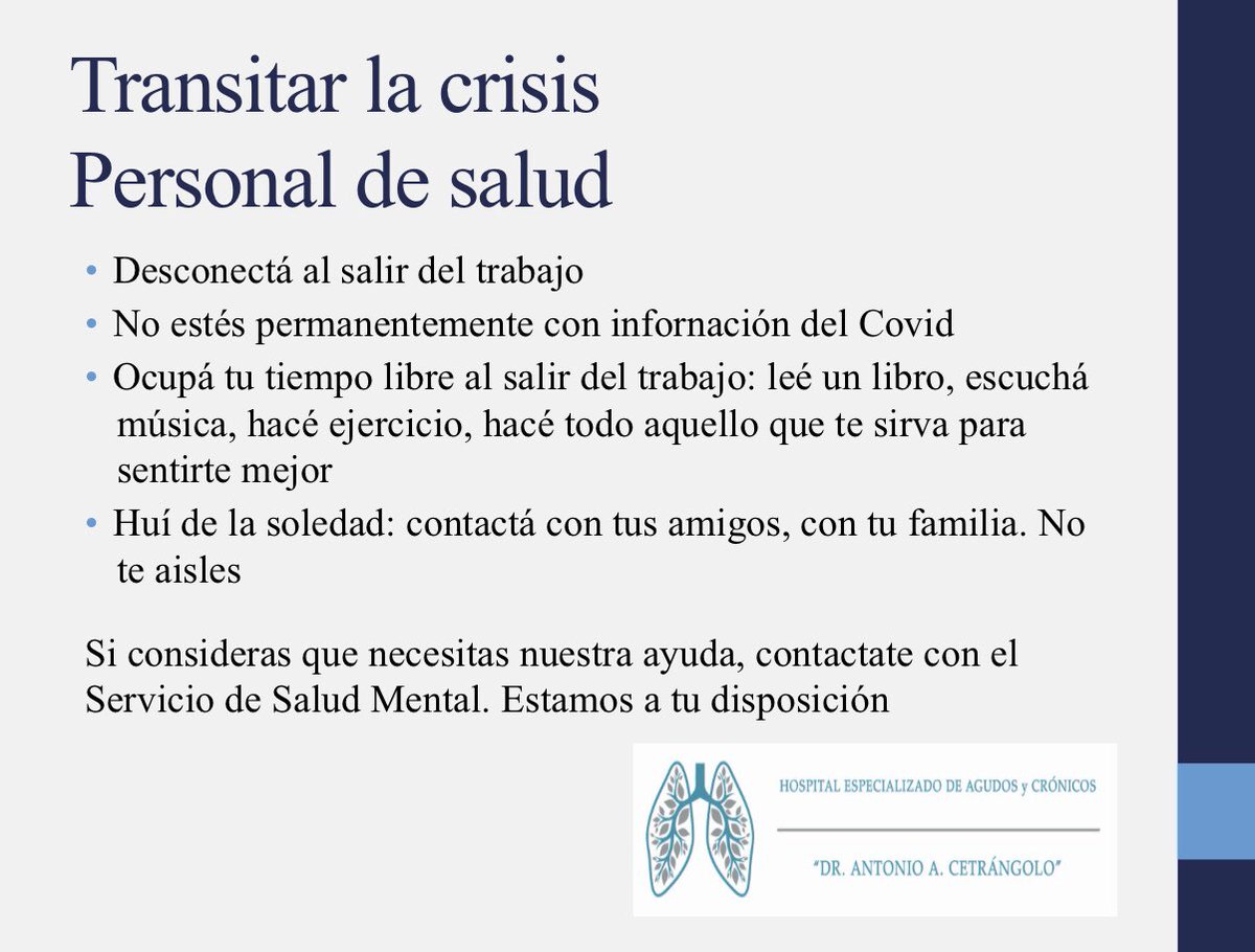 HtalCetrangolo's tweet image. Hoy el Equipo de Salud Mental, como en otras oportunidades, nos presenta una guía simple para los Equipos de Salud para poder afrontar la crisis #COVID19
#hcsmla 
@HospiCetrangolo