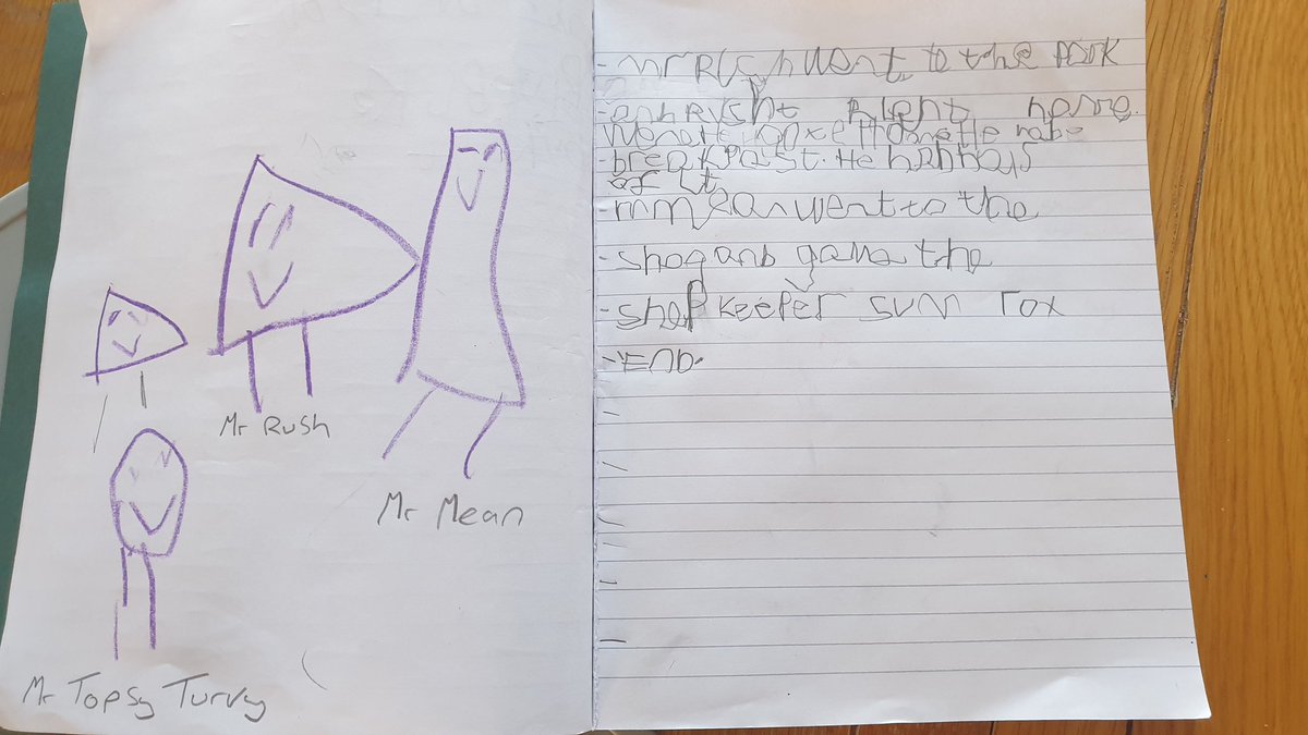 Chabarley's tweet photo. @MoulshamInfants Isaac (Oak Class) has written his own Mr Men story today! https://t.co/pl1uMDpOtN
