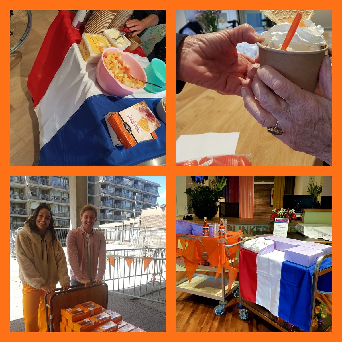 Bijzondere #bevrijdingsdag 
240 tompouchen bezorgd door het Sticht ❤ #dankjewel🌹 Bevrijdingsdagijsje 🇪🇬 &amp; sangria🍹bewoners hebben genoten, daar doen we het voor💪 <a href="/AxionContinu/">AxionContinu</a>