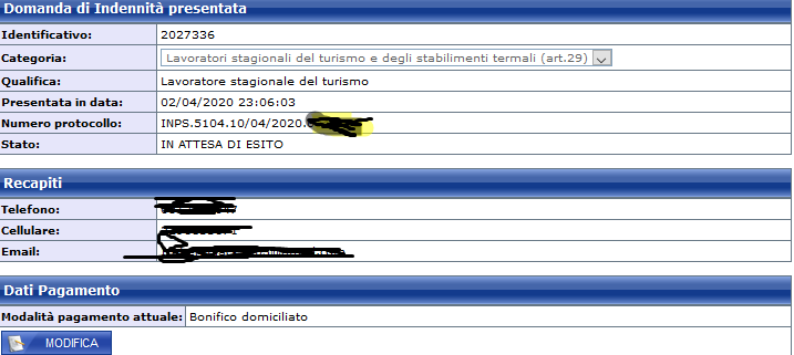 reddevil2017's tweet photo. #InpsInAscolto Non riesco a capire perche e ancora io attesa di esito non e un problema iban perche ho messo bonifico domiciliato non e un problema ateco perche e 56.10.11  mi dite quale il motivo gentilmente? https://t.co/6On5gonRgH