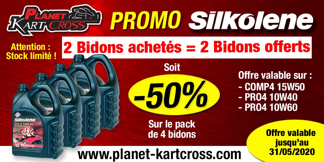#Operation #Huile #SILKOLENE #2Achetes #2Offerts #PKC #PlanetKartCross #Bidons #SiteInternet planet-kartcross.com