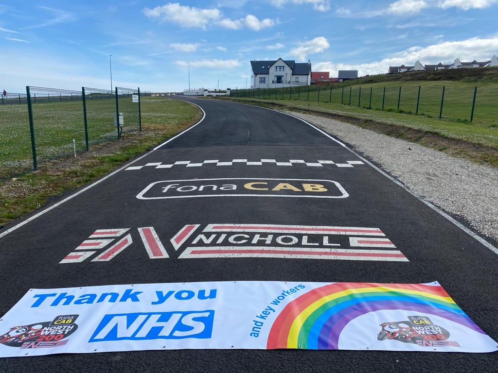 North West 200 (@northwest200) on Twitter photo We won’t be using this piece of tarmac next week ☹️ so we thought it could be used to thank our NHS and key workers. #NHS #stayhomestaysafe #thankyouNHS #MCUIMedics. <a href="/NichollOils/">Nicholl Fuel Oils</a> <a href="/fonacabbelfast/">fonaCAB</a> <a href="/VisitCauseway/">Visit Causeway Coast & Glens</a> <a href="/VisitCauseway/">Visit Causeway Coast & Glens</a> We won’t be using this piece of tarmac next week ☹️ so we thought it could be used to thank our NHS and key workers. #NHS #stayhomestaysafe #thankyouNHS #MCUIMedics. <a href="/NichollOils/">Nicholl Fuel Oils</a> <a href="/fonacabbelfast/">fonaCAB</a> <a href="/VisitCauseway/">Visit Causeway Coast & Glens</a> <a href="/VisitCauseway/">Visit Causeway Coast & Glens</a>
