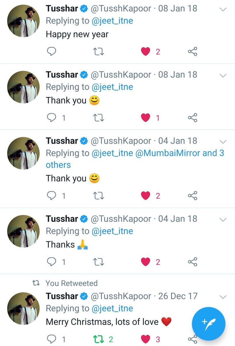 jeet_itne's tweet photo. Words are not enough to express to you how grateful I am for ur reply. Thank you ❤
@TusshKapoor @altbalaji https://t.co/YlIIkGLyI7