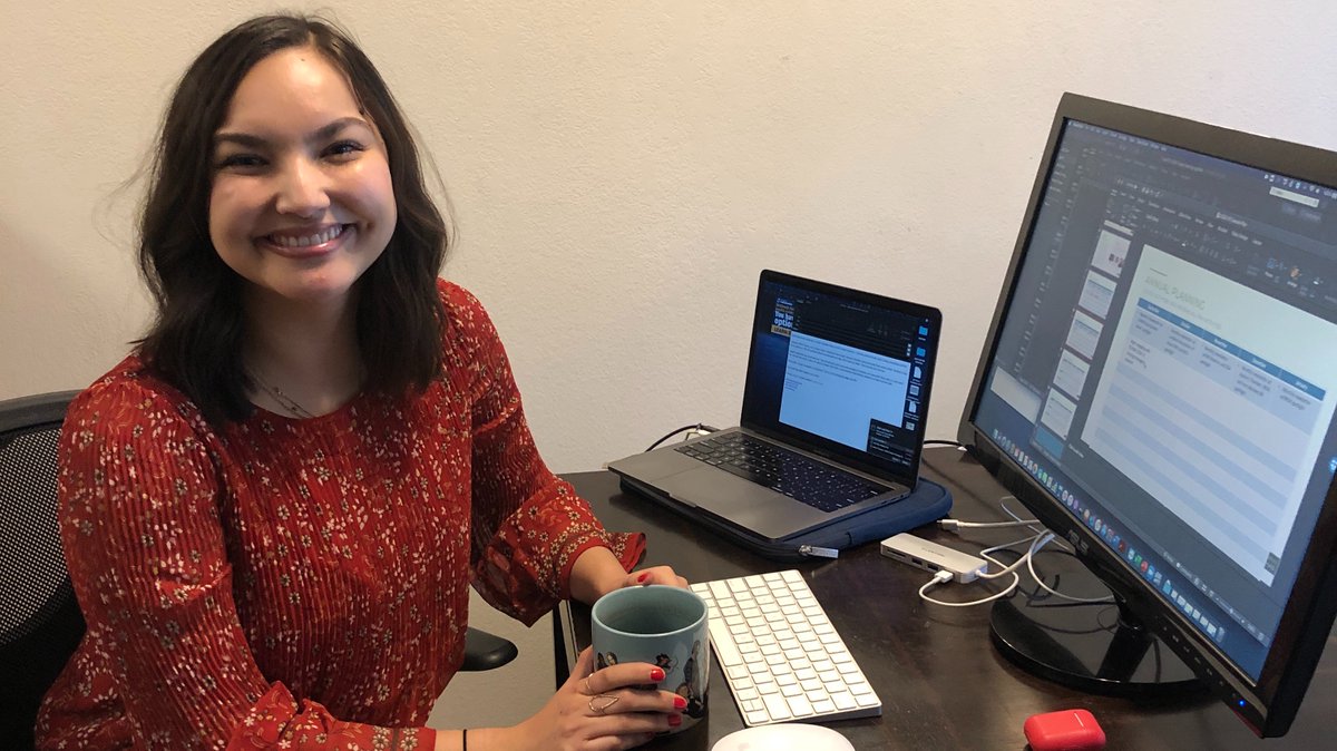 QuinnThomasPR's tweet photo. To maintain her morning routine, @Deborah_QT's #QuarantineEssential is dressing up as if she were going to the office and making a cup of coffee. #QuarantineLife #HomeTogether https://t.co/8bQ6I4fB9l
