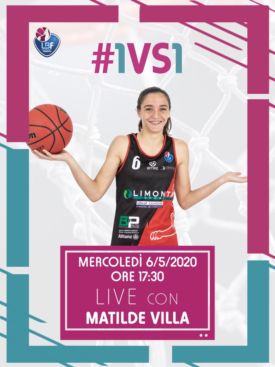 legabasketfem's tweet photo. #1VS1 con Matilde Villa!

📺 Alle ore 17:30 di domani LIVE sul nostro profilo Instagram con Mary Sbrissa 🤳

La giocatrice di @Basket_Costa risponderà in diretta alle vostre domande 🗣

#LBFLIVE https://t.co/KZigksW16X