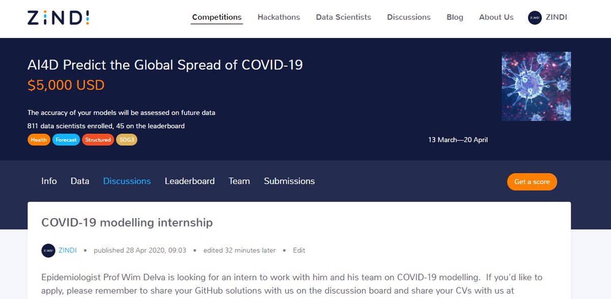 ZindiAfrica's tweet photo. If you're interested in applying for the data science internship mentioned by @WimDelva, have a look at   https://t.co/R67EnOkhg6 https://t.co/CBxvDAxXQB