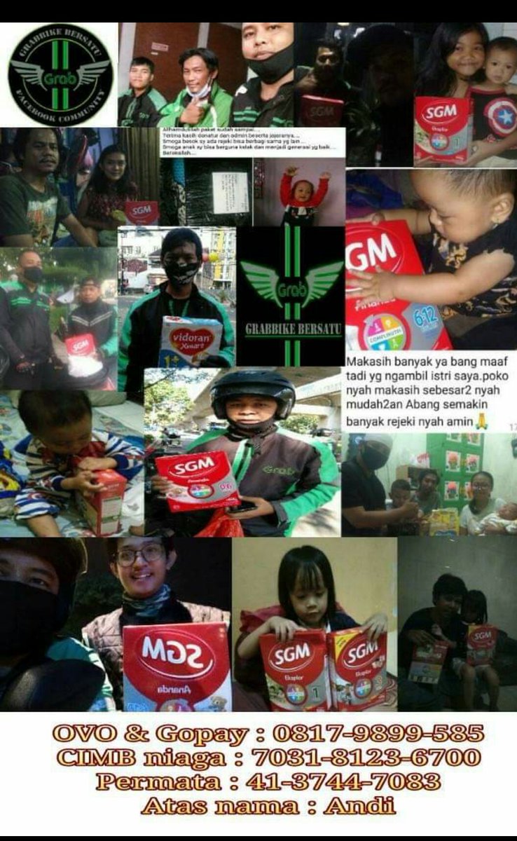 sebagian aksi kami,,berbagi makanan/susu buat anak" driver ojol, bila ada donatur yang ingin membantu berdonasi, kami siap untuk menyalurkannya