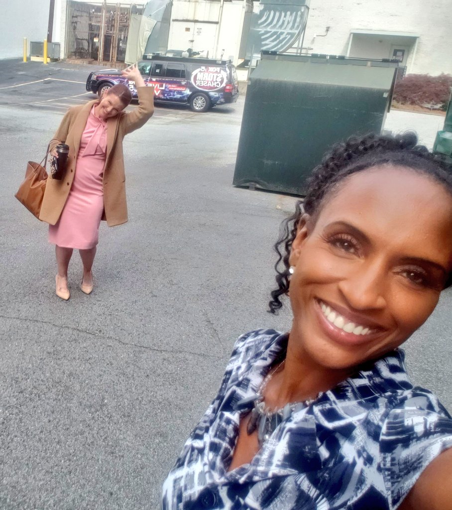 PortiaFOX5's tweet photo. Maaaaan! This girl right here! Took ALL of me not to bum rush @Fox5Kaitlyn and give her a bear hug after going weeks without seeing her in person!🥰 Miss our newsroom shenanigans, wondertwin. 
💃🏾👩‍🦰💃🏻👩🏾‍🦱
@GoodDayAtlanta 
@FOX5Atlanta https://t.co/4UvoDywshf