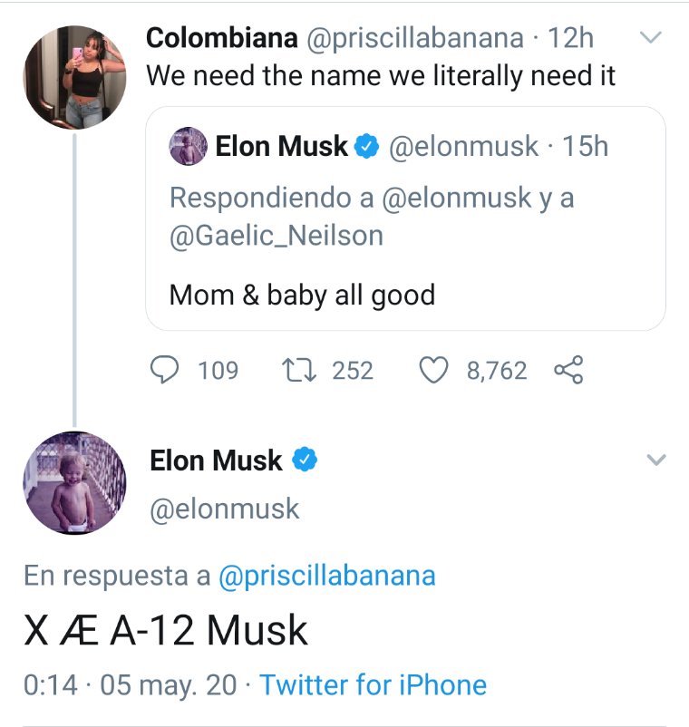 Por Que Es Tendencia Twitterissa X Ae A 12 Por La Respuesta De Elon Musk Al Ser Consultado Por El Nombre Del Hijo Que Acaba De Tener Junto A Grimes T Co Qzqutgkkci